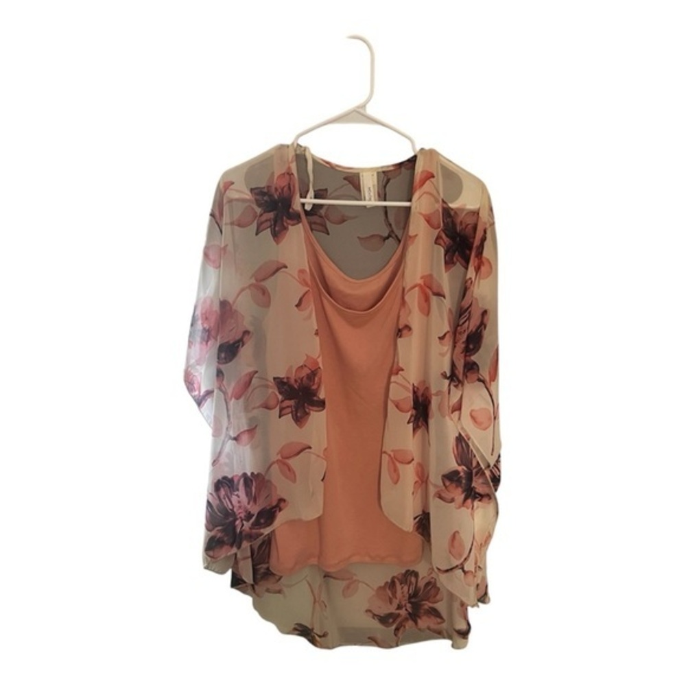 Minimi floral kimono with matching tank top